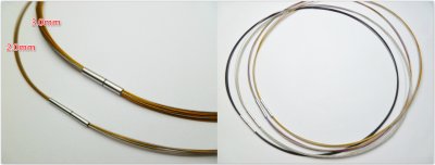 16"- 2mm Sliver Claps/Gold Stainless Steel Cable w/ 925 Sliver C